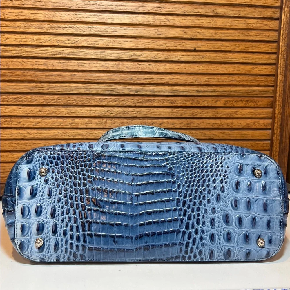 Brahmin Med. Asher Melbourne Embossed Leather Tote bag, denim blues - Picture 12 of 17